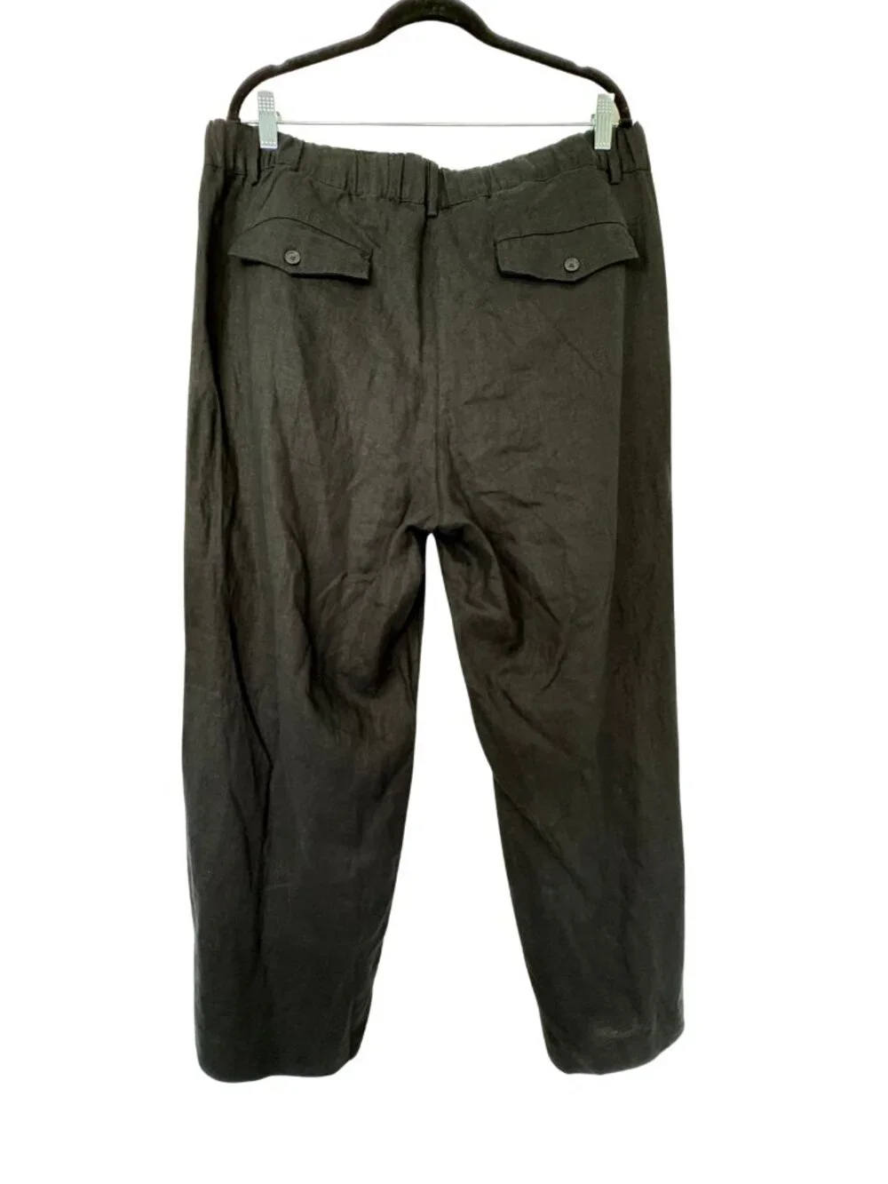 Banana Republic Black Wide-Leg Linen Pants Size XL Minimalist Capsule